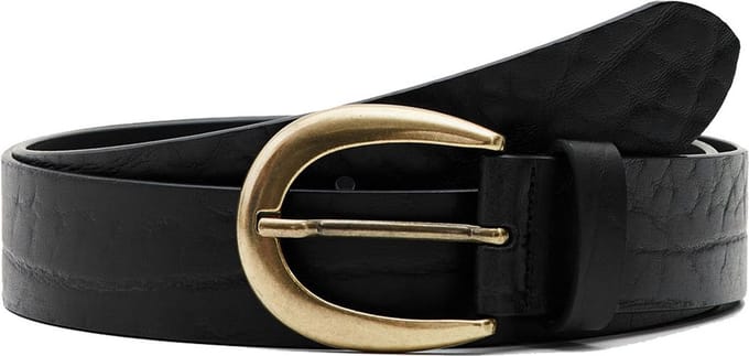 Desigual Leren Riem Big Studs Belt W85 Noir Zwart