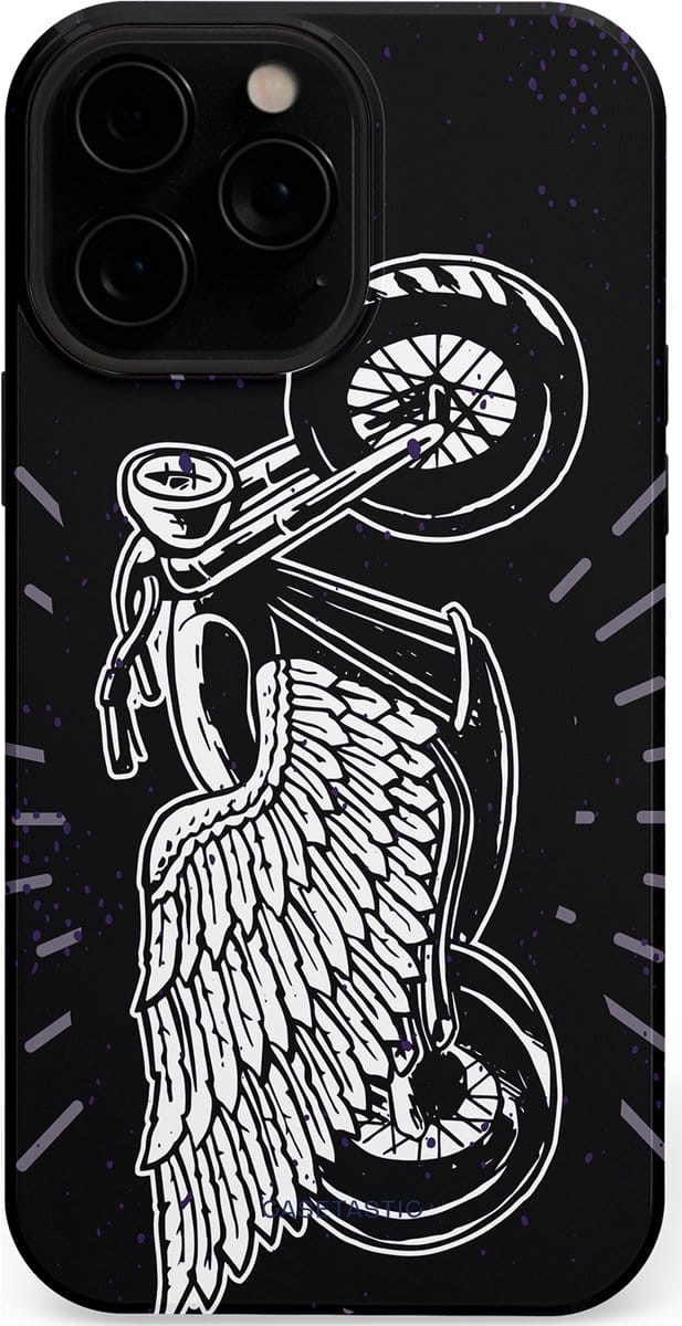 Casetastic hoesje geschikt voor Apple iPhone 13 Pro Max - MagSafe - Dubbellaagse bescherming - Retro highway - Fashion Case - Donkerblauw Zwart Grijs