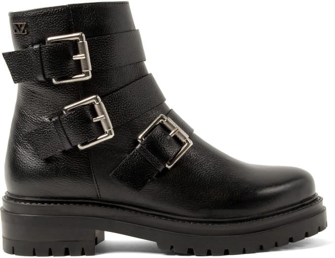 Lazamani - Reina Dames Biker Boots Leer Black - Maat 37