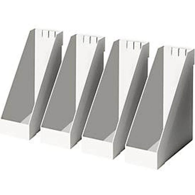 HELIT tijdschriftenhouder, extra breed, polystyreen, 4 stuks lichtgrijs