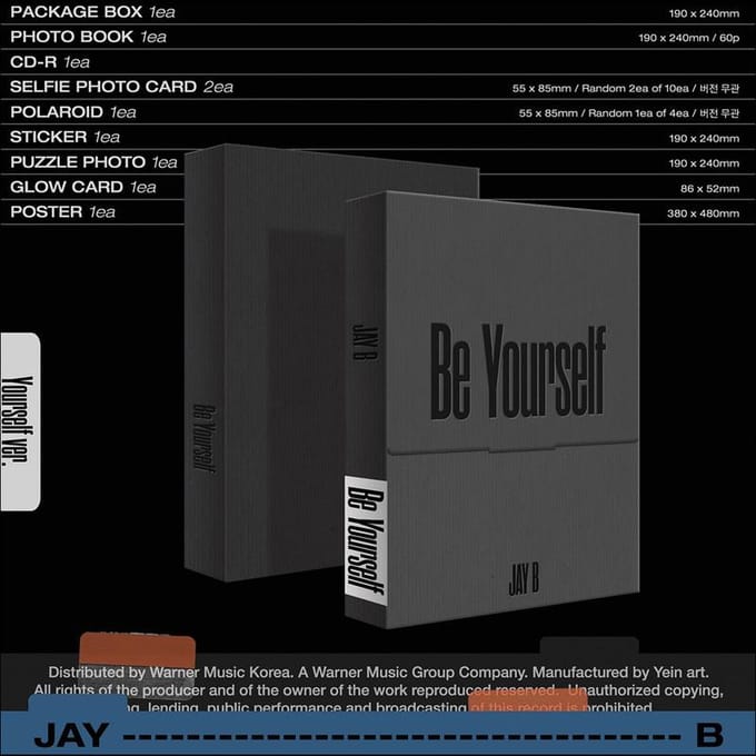 JAY B [Wees jezelf] GOT7 JAY B Album (Willekeurig) Random black