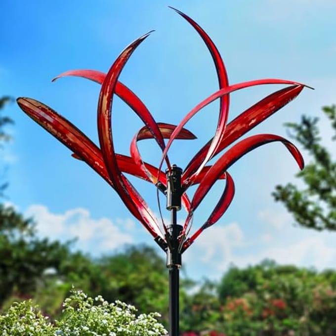 Grote metalen windspinner voor de tuin - Kinetische buitenkunst