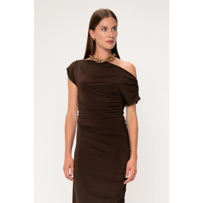 VIVEH Columbine Dress Mocha Größe: 38 | Midikleider Outlet | Damen