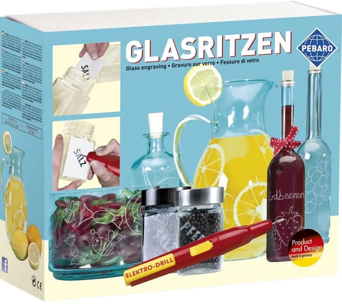 Pebaro knutselset glas graveren creatief speelgoed glasdecoratie.