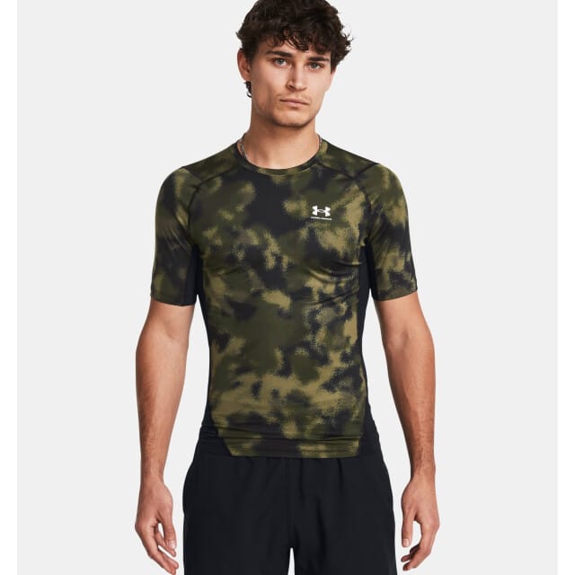 Under Armour Heatgear Printed Compressieshirt heren Groen dessin S