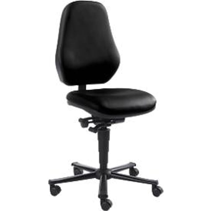 Labostoel LEANOS 9138, kunstleer, zwart