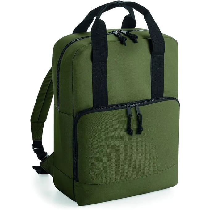 BagBase Recycled Twin Handle Cooler Backpack BG287 - Military Green - 40 x 30 x 14 cm
