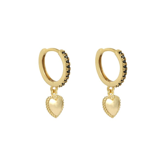 Oorbellen - Bedel - Hart - Strass/Zirkonia - Lovely - Goud/Zwart