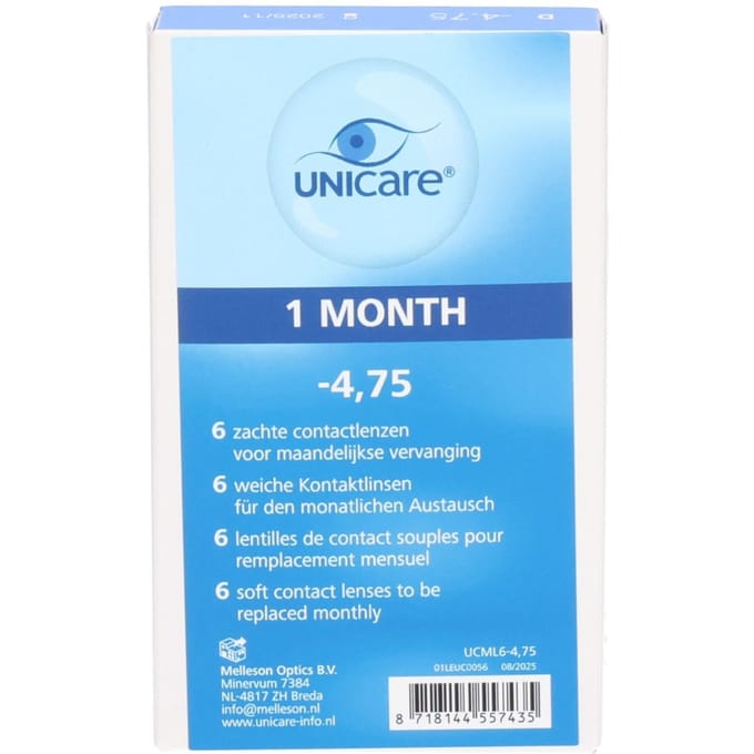 Unicare Maandlenzen -4.75 6 Stuks