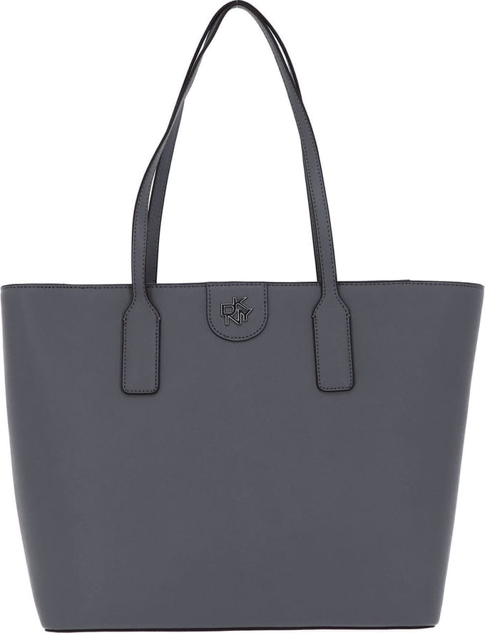 DKNY Leren Shopper Schoudertas Carol Saff Tote Bag LT Char Grijs
