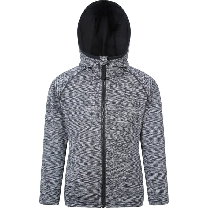 Mountain Warehouse Kinder Marathon Stripe Volledige Rits Hoodie (Zwart)