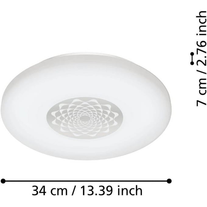 EGLO connect.z Capasso-Z Smart Plafondlamp - Ø 34 cm - Wit/Grijs - Instelbaar wit licht - Dimbaar - Zigbee