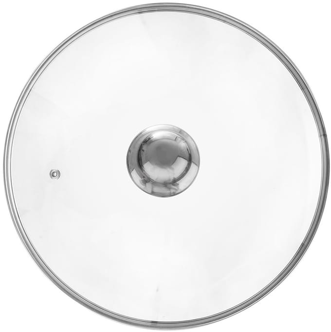 Orion - Glazen Deksel - 26 cm - Hittebestendig Glas - Roestvrijstalen Rand