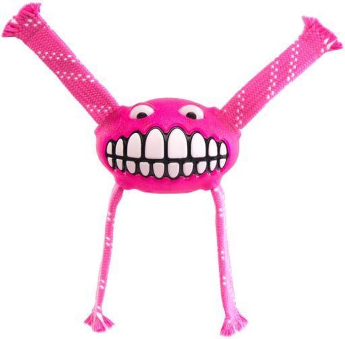 Rogz Grinz Flossy Roze - Hondenspeelgoed - L