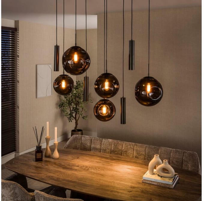 Hanglamp Stellar pendel 5+4L - Sienna bruin