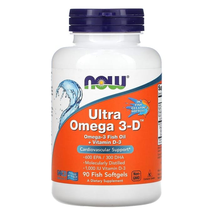 Nu voedsel, Ultra Omega 3-D, 90 vis-softgels