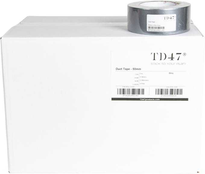 TD47 Ducttape 50mm x 50m Grijs (Doos 24 Rol)