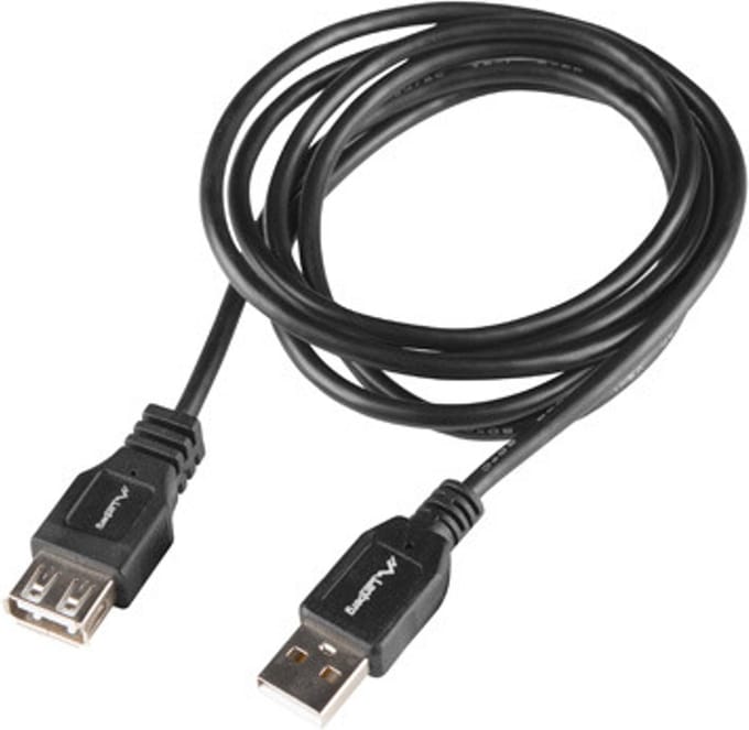 Lanberg - Black Box Lanberg USB-A male/female 2.0 kabel 1m CA-USBE-15CU-0010-BK