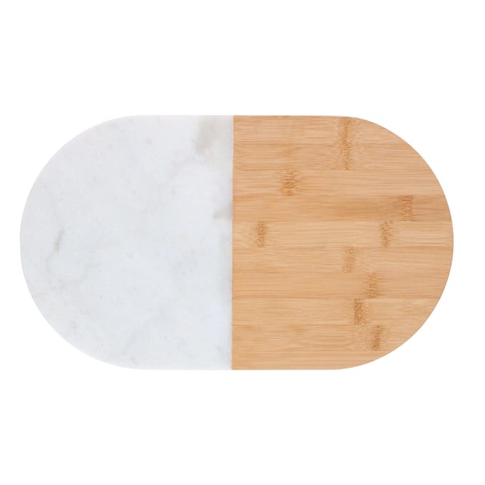 alpina Snijplank en Borrelplank - Tapasplank - 27 x 22 cm - Bamboe en Marmer