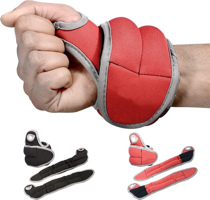 Gewichtsmanchetten voor Handgewrichten - Rood 2x1.5kg