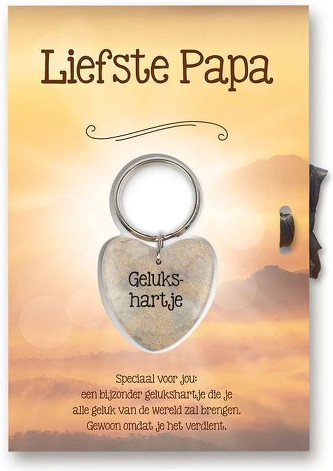 Gelukshart Sleutelhanger Giftcard  Liefste Papa