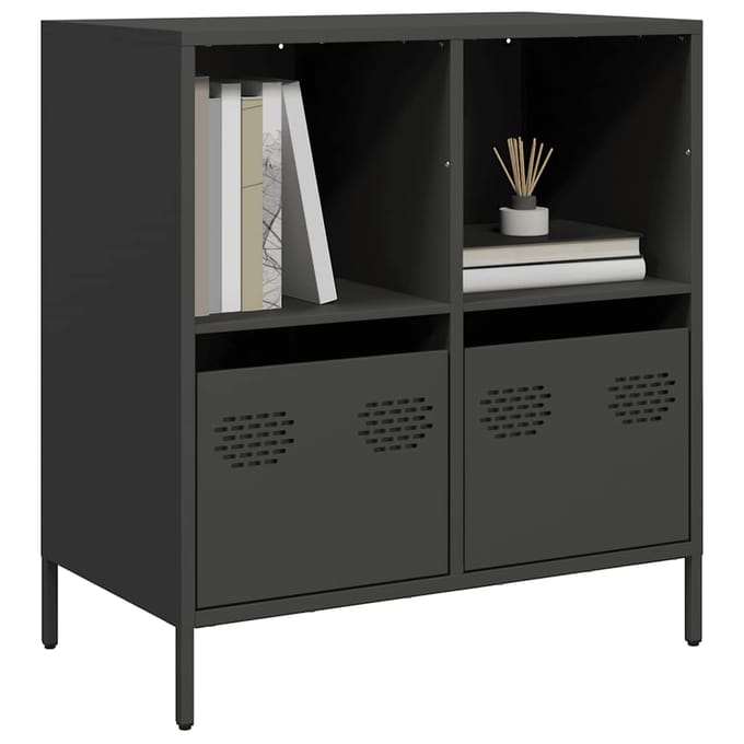 vidaXL - Dressoir - 68x39x73,5 - cm - koudgewalst - staal - zwart