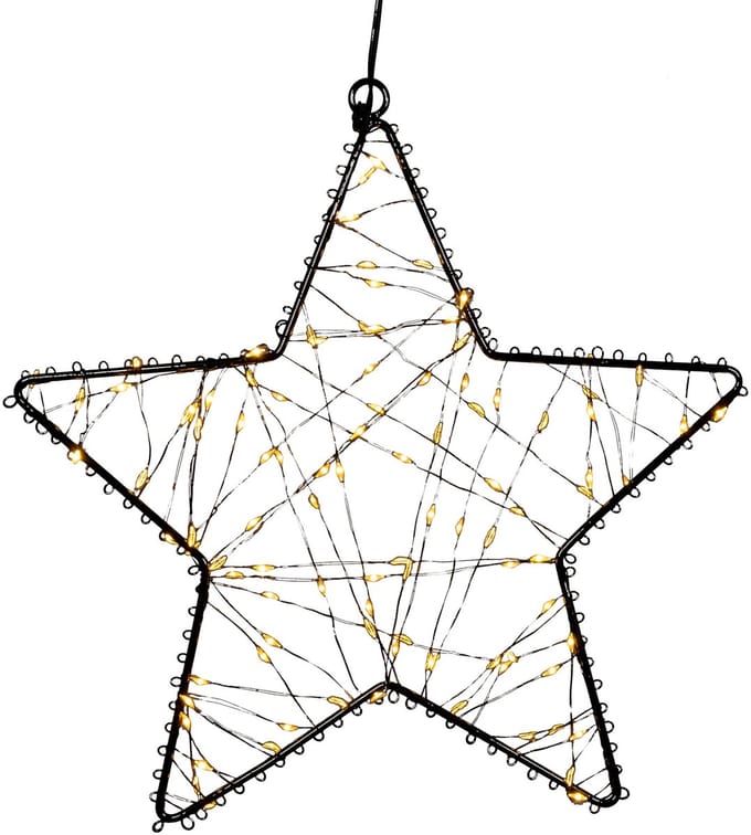Anna's Collection Verlichte ster - 100 led lampjes - warm wit - D26 cm - kerster figuur - kerstverlichting