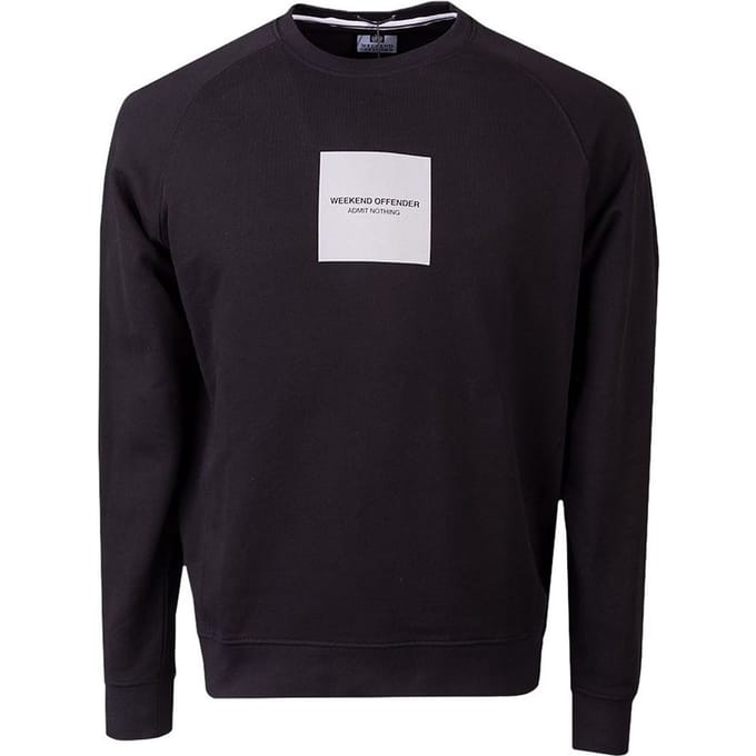 Weekend Offender Woan Reflecterende Heren Zwarte Sweater
