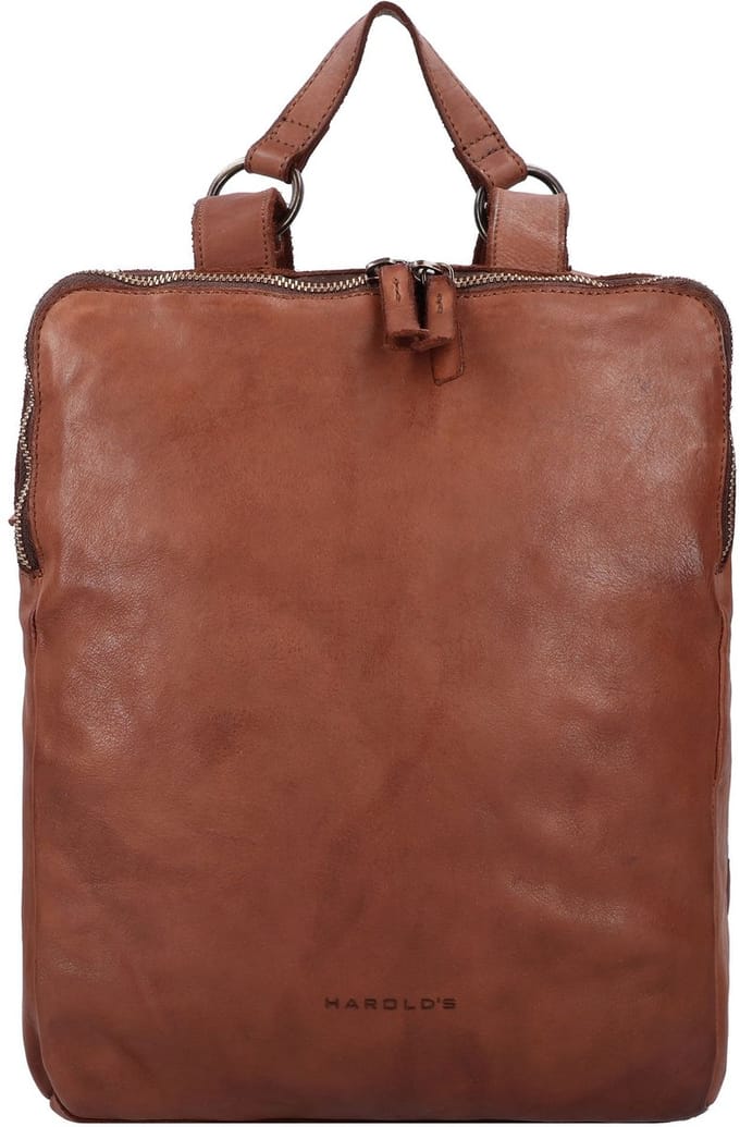 HAROLD'S Leren vrijetijdsrugzak rugzak Submarine Backpack Triple Cognac bruine