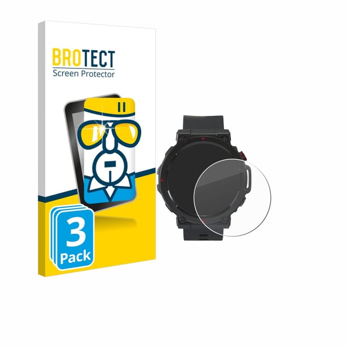 BROTECT - Glas Screenprotector voor Crivit Sport-Smartwatch - Gehard Beschermglas 9H 3 Stuks