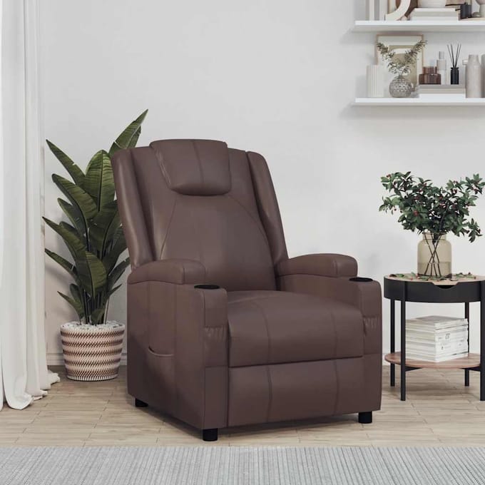 vidaXL - Fauteuil - verstelbaar - kunstleer - bruin