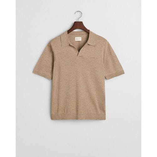 Gant poloshirt korte mouw beige