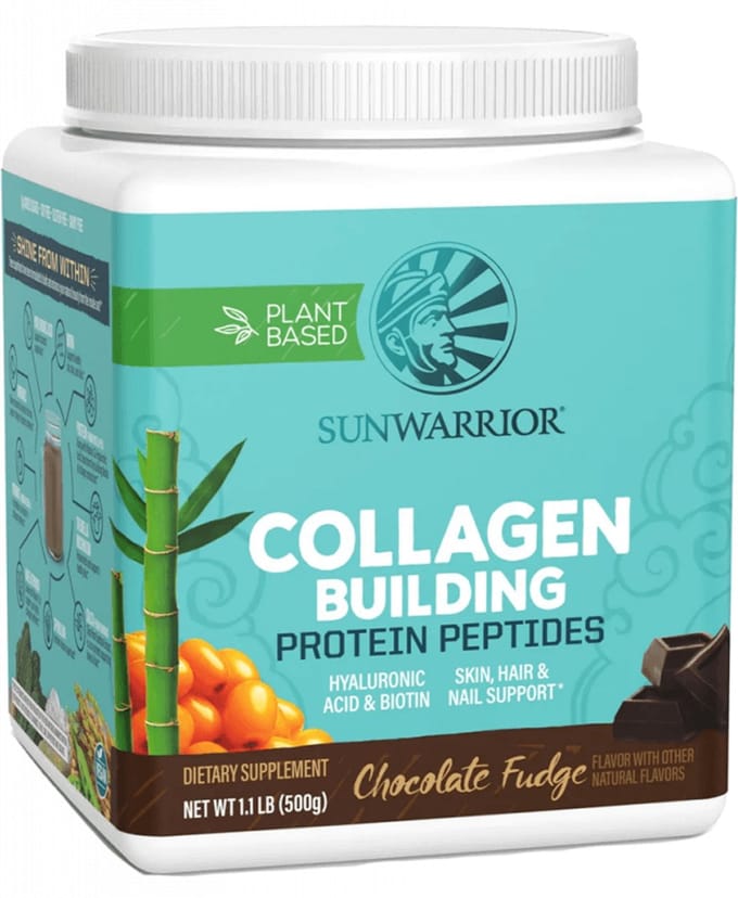 Sunwarrior Collagen Building Protein Peptides (500g) Chocolate Fudge - Eiwitten - Veganistisch eiwit