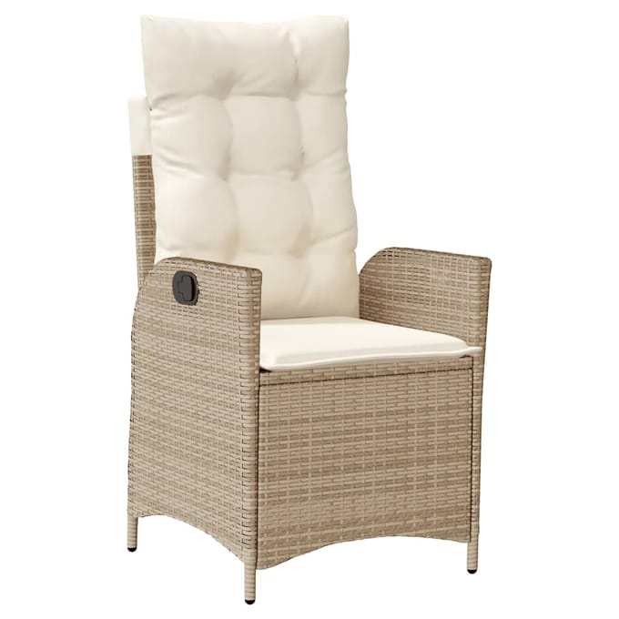 vidaXL - 9-delige - Tuinset - met - kussens - poly - rattan - beige