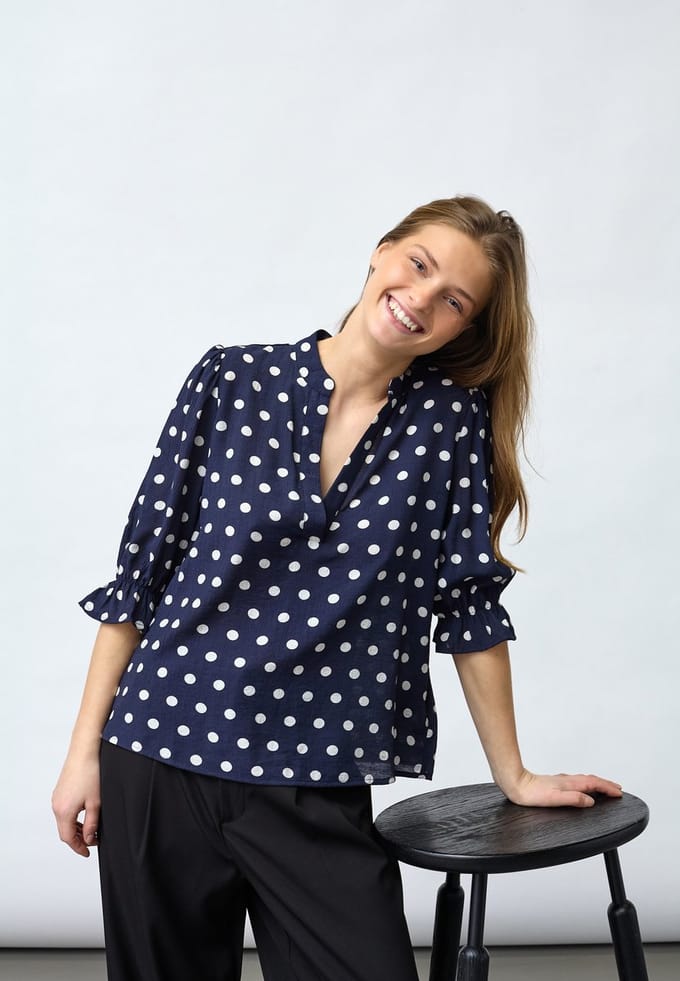 SISTERS POINT Venny-ss9 - Dames Blouse - Navy - Maat S