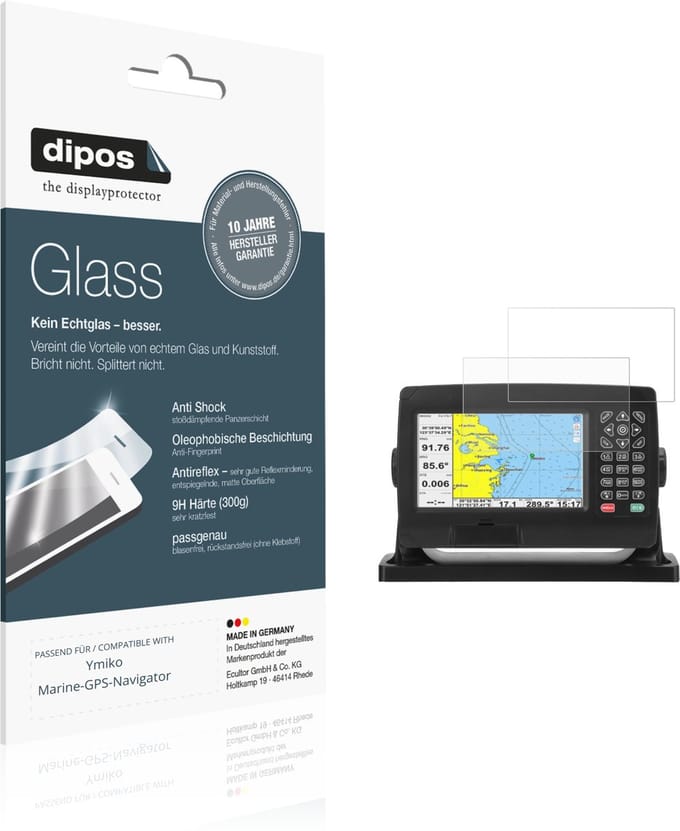 dipos – 2x Matte Pantserfolie geschikt voor Ymiko Marine-GPS-Navigator | 9H Screenprotector