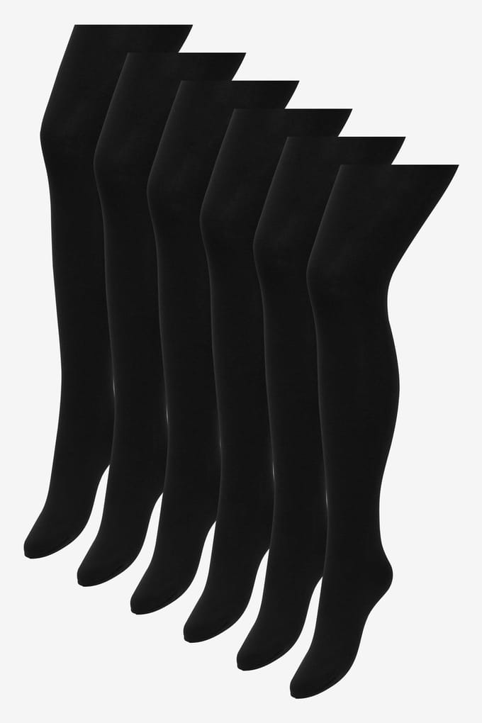 Next - Dames - Set van 5 ondoorschijnende panty's van 100 denier - Zwart