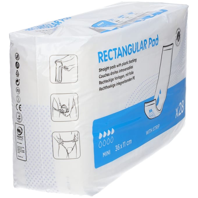 iD Rectangular Pad Extra met Strip 36 x 11 cm 28 Luiers