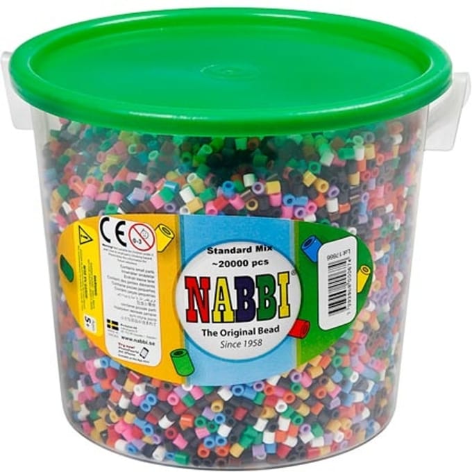 Nabbi midi Strijkkralen, afm 5x5 mm Basiskleuren 20000