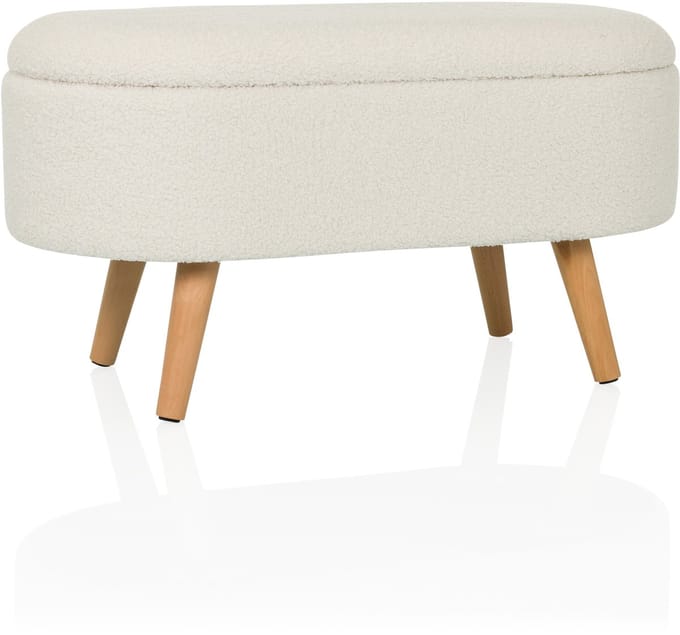 STORIANO gestoffeerde kruk 82x41x44cm 1 vak wit hjh LIVING