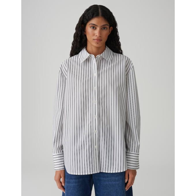 Relaxed fit overhemdblouse van lyocellmix model 'Fapo'