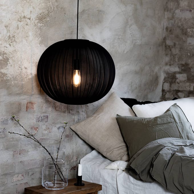Markslöjd Hanglamp Florence, zwart, Ø 50 cm, nylon