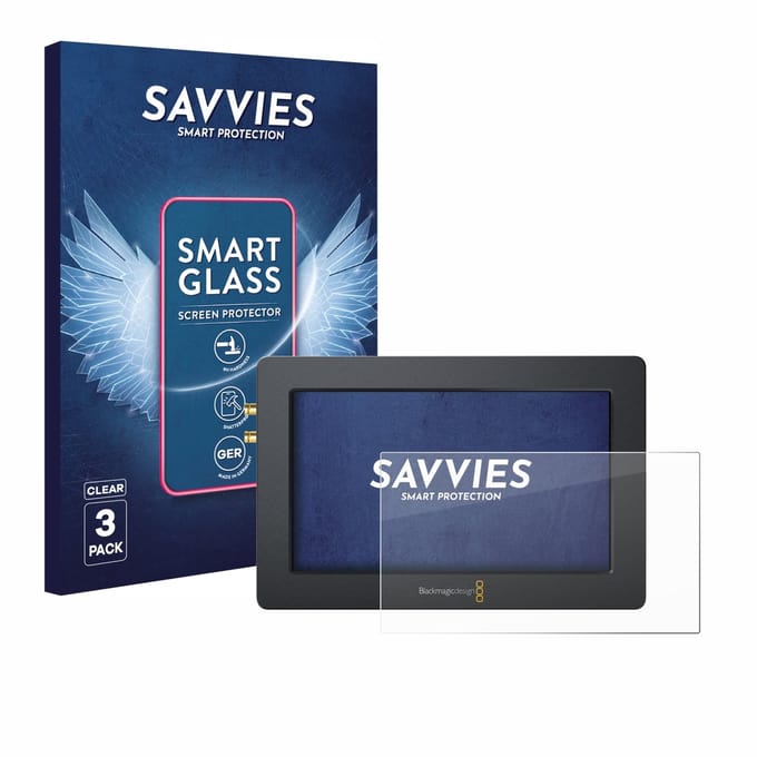 3 Stuks Savvies Screenprotector - geschikt voor Blackmagic Design Video Assist (5.0) - beschermfolie glas transparant