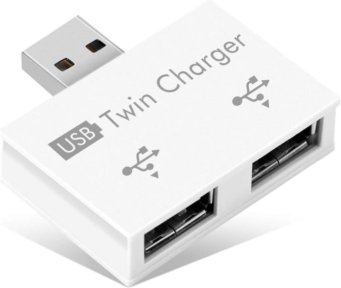2-Port USB Hub - Compact Dual USB Socket Adapter voor Laptops en Desktops