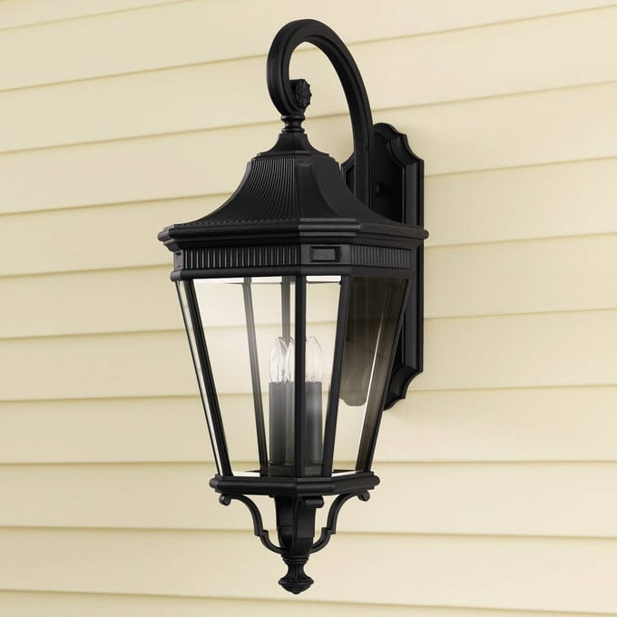 Feiss LED Wand Buitenlamp Cotswold Lane | 3X E14 Max 60W | IP44 | Dimbaar | Black
