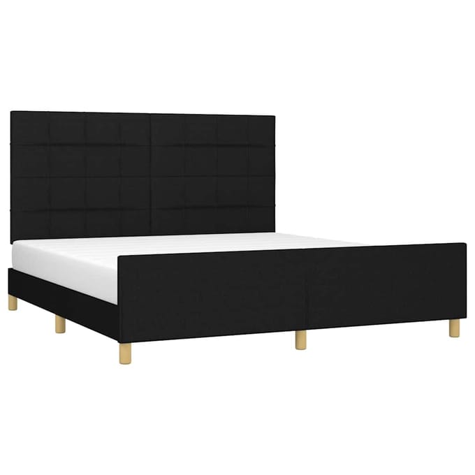 vidaXL - Bedframe - zonder - matras - stof - zwart - 180x200 - cm