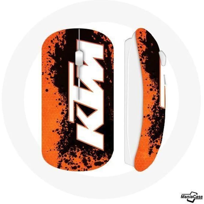Souris sans fil - KTM - Logo blanc sur fond orange - Compatible Mac et PC - Clé USB incluse - Wi-Fi