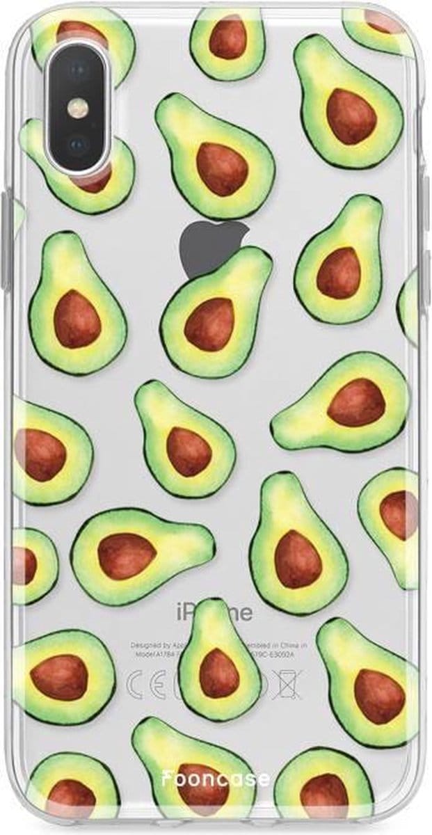 Fooncase Hoesje Geschikt voor iPhone X - Shockproof Case - Back Cover / Soft Case - Avocado
