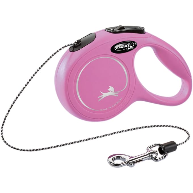 Flexi New Classic Koord - Hondenriem - Roze - XS - 3 m