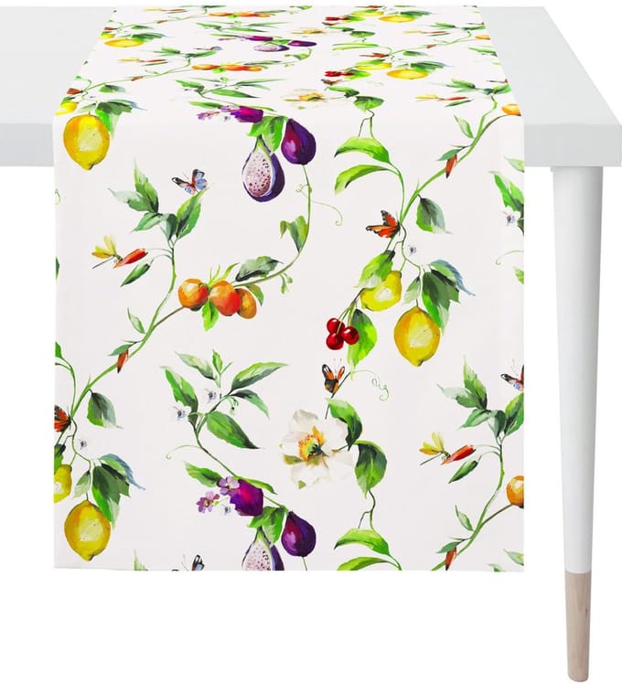 Tafelloper Fruit bloemen - 140 x 48 cm - Apelt